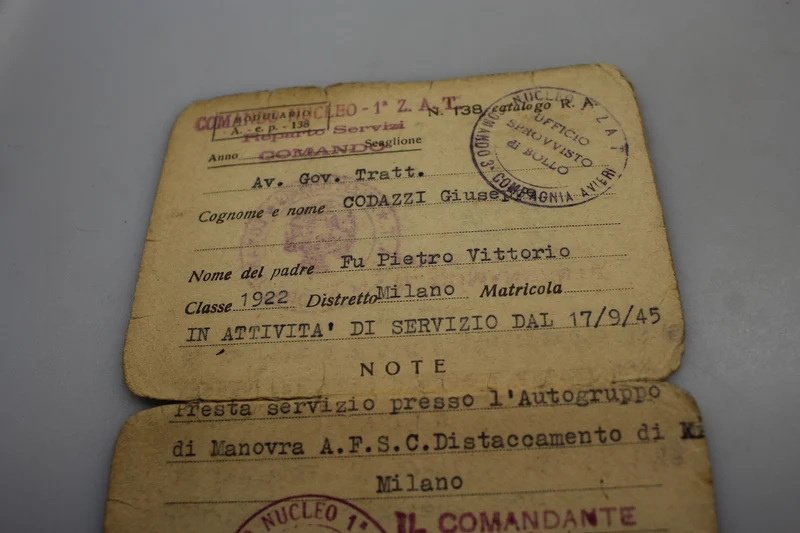 Vorläufige RA-Anerkennungskarte unmittelbar nach dem Krieg