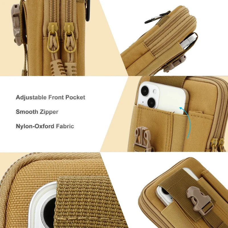 Cadorabo Taktische Handytasche -Molle-EDC-Tasche kompatibel mit LG G7 ThinQ / FIT / ONE mit Schultergurt -Handyhalter, Militär Gürteltasche, Hüfttasche