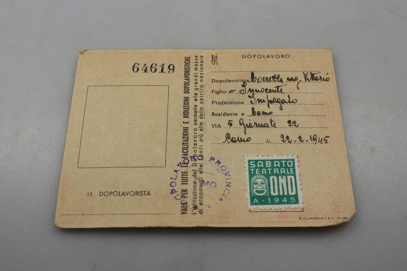 OND 1945 - RSI-Mitgliedskarte