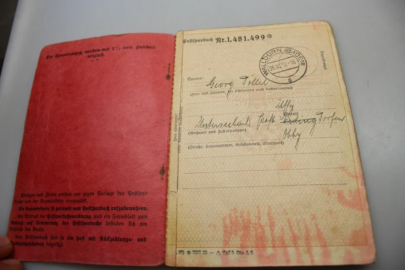 Postsparbuch + Ausweis III° Reich