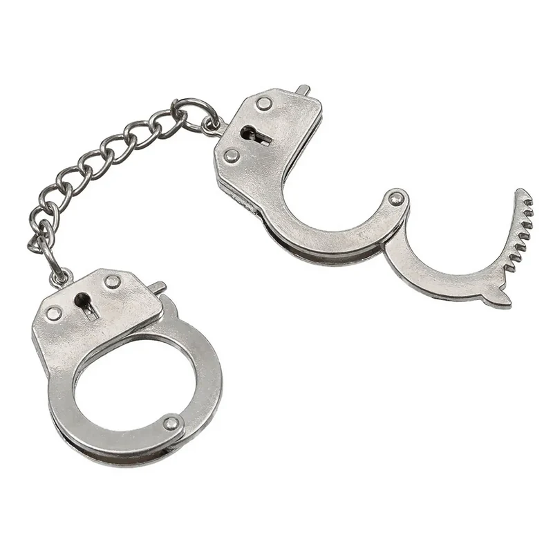Schlüsselanhänger Handschellen silber 12 Stück