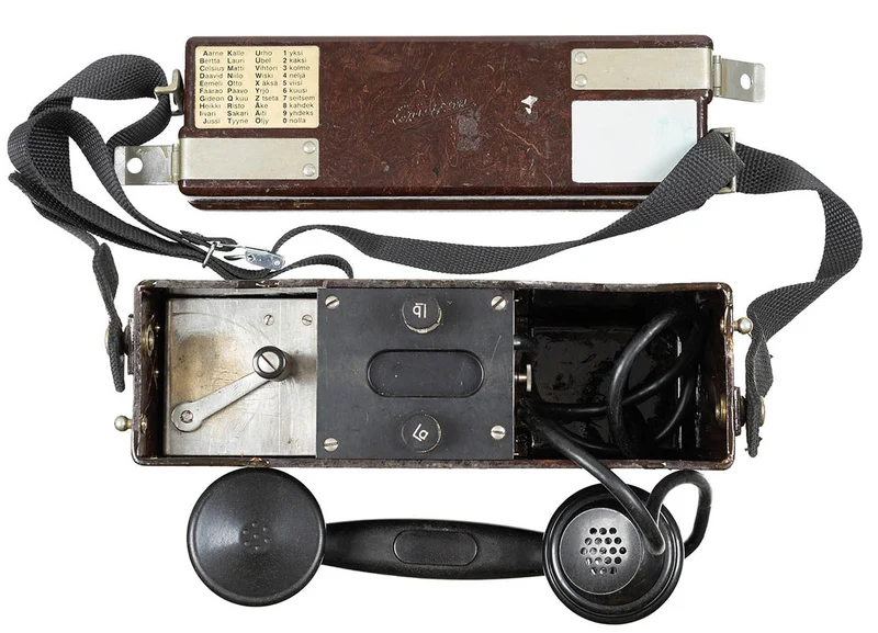 Finn. Feldtelefon, "Ericsson", gebr., TOP ZUSTAND