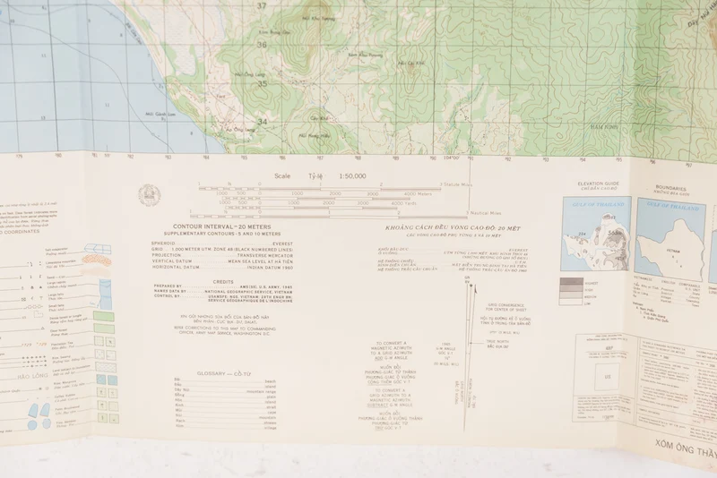 US-Armee Vietnam - Topografische Karte der USA von Xom Ong Thay