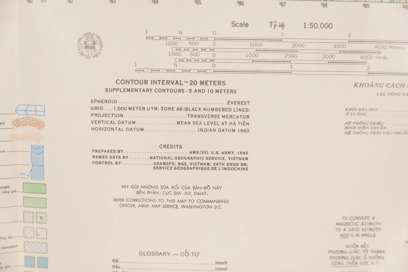 US-Armee Vietnam - Topografische Karte der USA von Xom Ong Thay