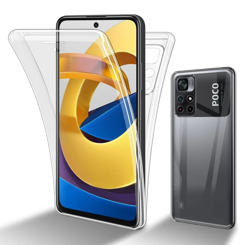 Cadorabo Hülle kompatibel mit Xiaomi POCO M4 PRO 5G 360? Full Body Schutzhülle - Front- und Rückenschutz, Rundumschutz mit Displayschutz