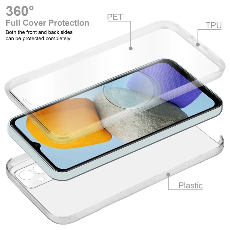 Cadorabo Hülle kompatibel mit Samsung Galaxy M23 5G 360? Full Body Schutzhülle - Front- und Rückenschutz, Rundumschutz mit Displayschutz