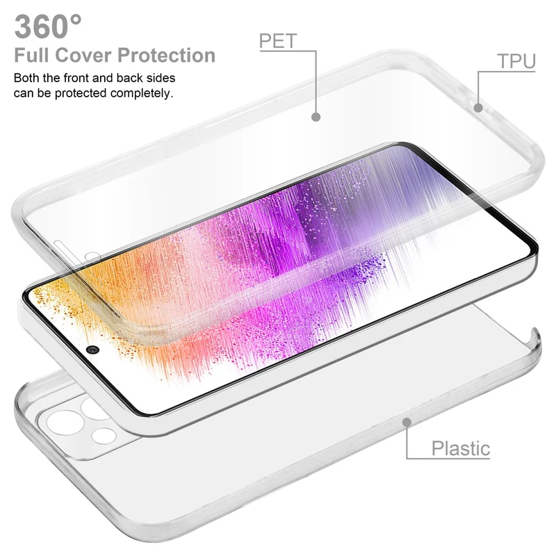 Cadorabo Hülle kompatibel mit Samsung Galaxy A73 5G 360? Full Body Schutzhülle - Front- und Rückenschutz, Rundumschutz mit Displayschutz