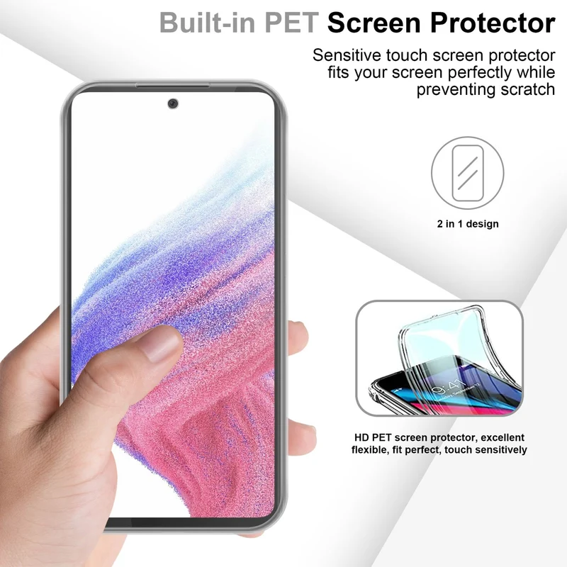 Cadorabo Hülle kompatibel mit Samsung Galaxy A53 5G 360? Full Body Schutzhülle - Front- und Rückenschutz, Rundumschutz mit Displayschutz