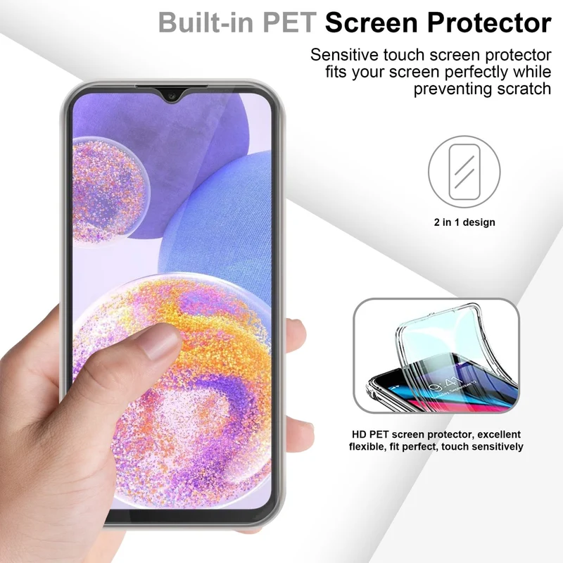 Cadorabo Hülle kompatibel mit Samsung Galaxy A23 4G 360? Full Body Schutzhülle - Front- und Rückenschutz, Rundumschutz mit Displayschutz