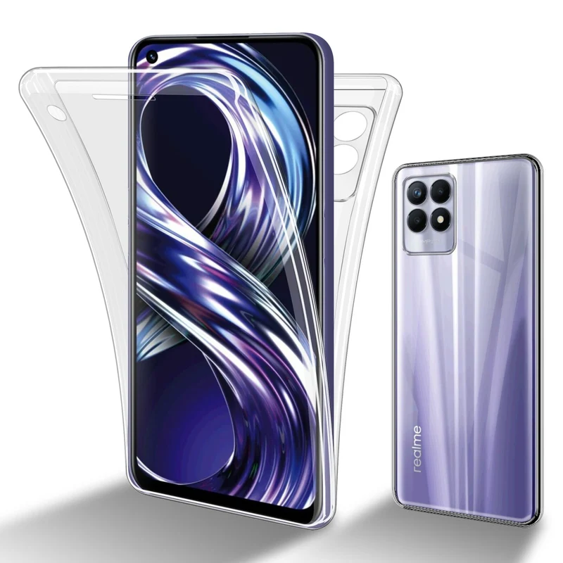 Cadorabo Hülle kompatibel mit Realme 8i / Narzo 50 4G 360? Full Body Schutzhülle - Front- und Rückenschutz, Rundumschutz mit Displayschutz