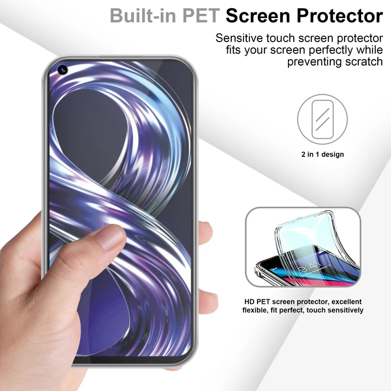 Cadorabo Hülle kompatibel mit Realme 8i / Narzo 50 4G 360? Full Body Schutzhülle - Front- und Rückenschutz, Rundumschutz mit Displayschutz