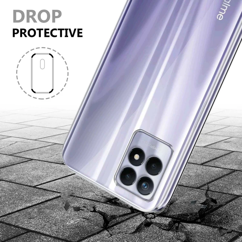 Cadorabo Hülle kompatibel mit Realme 8i / Narzo 50 4G 360? Full Body Schutzhülle - Front- und Rückenschutz, Rundumschutz mit Displayschutz