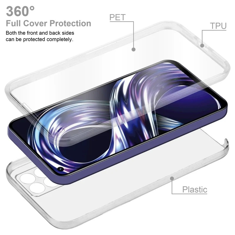 Cadorabo Hülle kompatibel mit Realme 8i / Narzo 50 4G 360? Full Body Schutzhülle - Front- und Rückenschutz, Rundumschutz mit Displayschutz