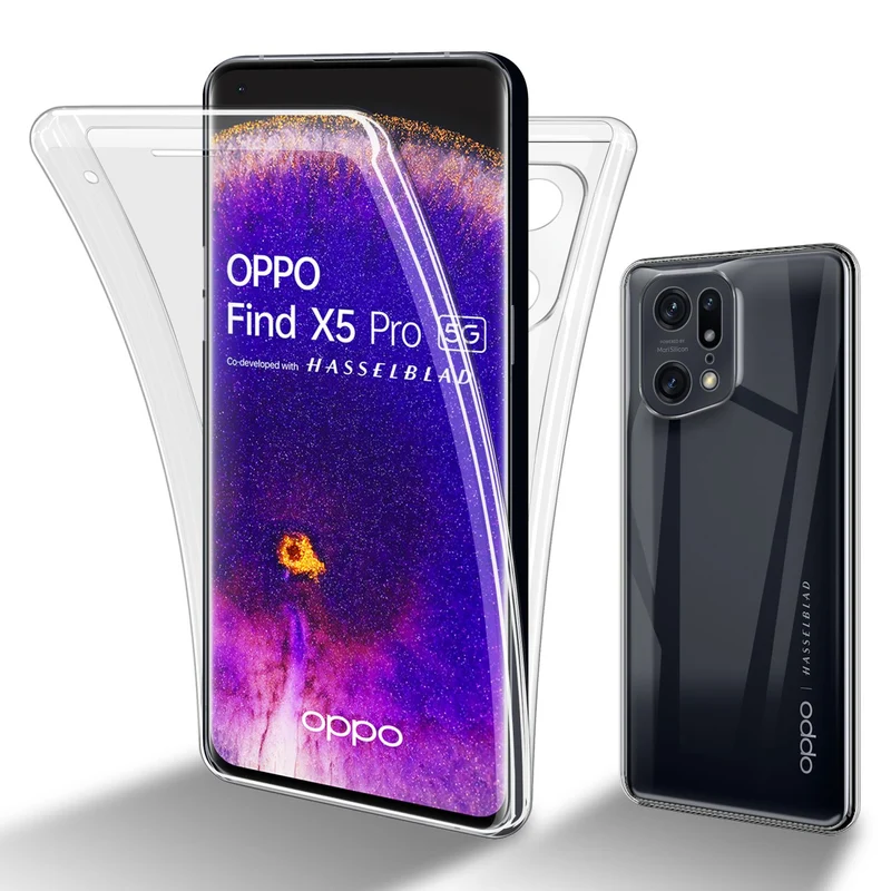 Cadorabo Hülle kompatibel mit Oppo FIND X5 PRO 360? Full Body Schutzhülle - Front- und Rückenschutz, Rundumschutz mit Displayschutz