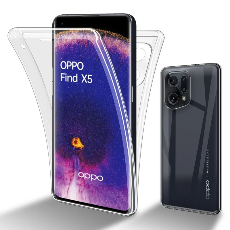 Cadorabo Hülle kompatibel mit Oppo FIND X5 360? Full Body Schutzhülle - Front- und Rückenschutz, Rundumschutz mit Displayschutz