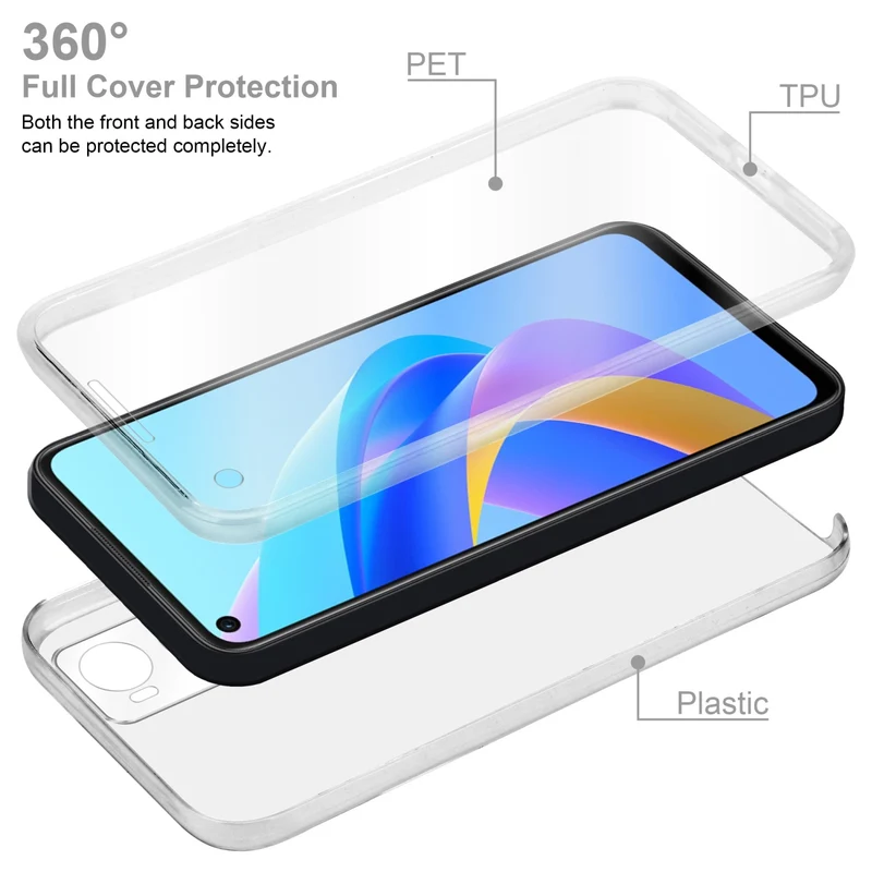 Cadorabo Hülle kompatibel mit Oppo A36 / A76 360? Full Body Schutzhülle - Front- und Rückenschutz, Rundumschutz mit Displayschutz