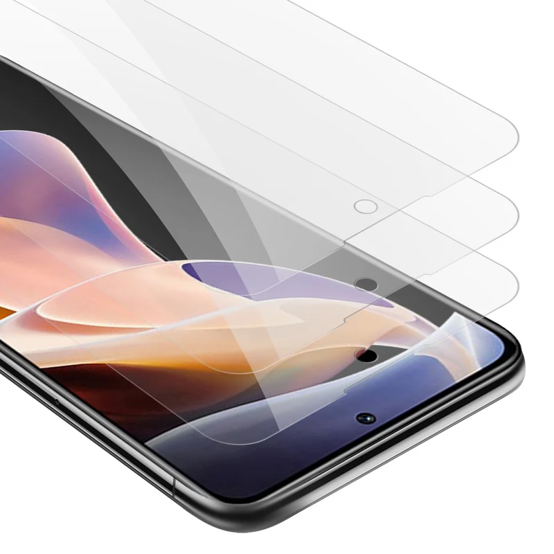 Cadorabo 3x Panzer Folie kompatibel mit Xiaomi RedMi NOTE 11 PRO 4G / 5G - Schutzfolie 3er Pack Gehärtetes (Tempered) Display-Schutzglas in 9H Härte mit 3D Touch Kompatibilität