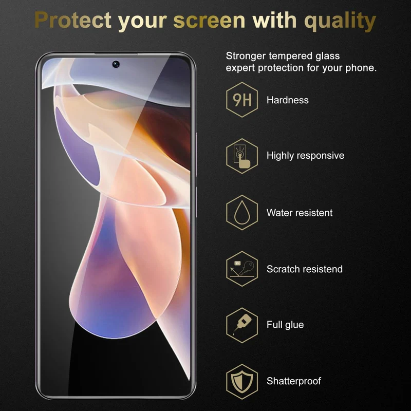 Cadorabo 3x Panzer Folie kompatibel mit Xiaomi RedMi NOTE 11 PRO 4G / 5G - Schutzfolie 3er Pack Gehärtetes (Tempered) Display-Schutzglas in 9H Härte mit 3D Touch Kompatibilität