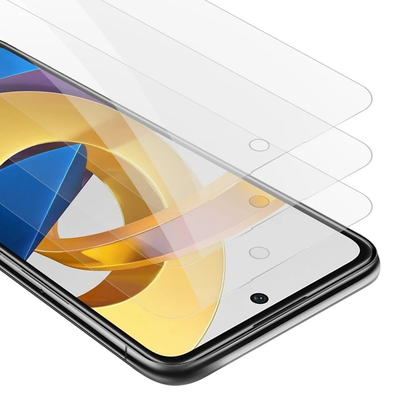 Cadorabo 3x Panzer Folie kompatibel mit Xiaomi POCO M4 PRO 5G - Schutzfolie 3er Pack Gehärtetes (Tempered) Display-Schutzglas in 9H Härte mit 3D Touch Kompatibilität