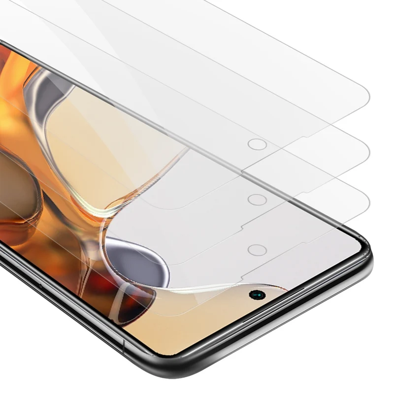 Cadorabo 3x Panzer Folie kompatibel mit Xiaomi 11T / 11T PRO - Schutzfolie 3er Pack Gehärtetes (Tempered) Display-Schutzglas in 9H Härte mit 3D Touch Kompatibilität