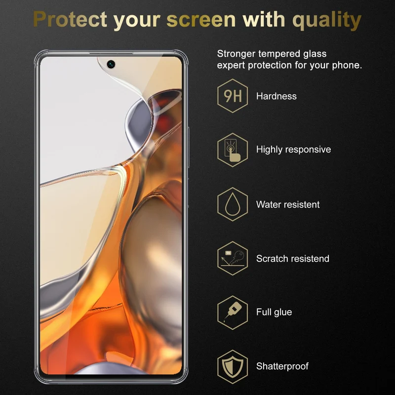 Cadorabo 3x Panzer Folie kompatibel mit Xiaomi 11T / 11T PRO - Schutzfolie 3er Pack Gehärtetes (Tempered) Display-Schutzglas in 9H Härte mit 3D Touch Kompatibilität