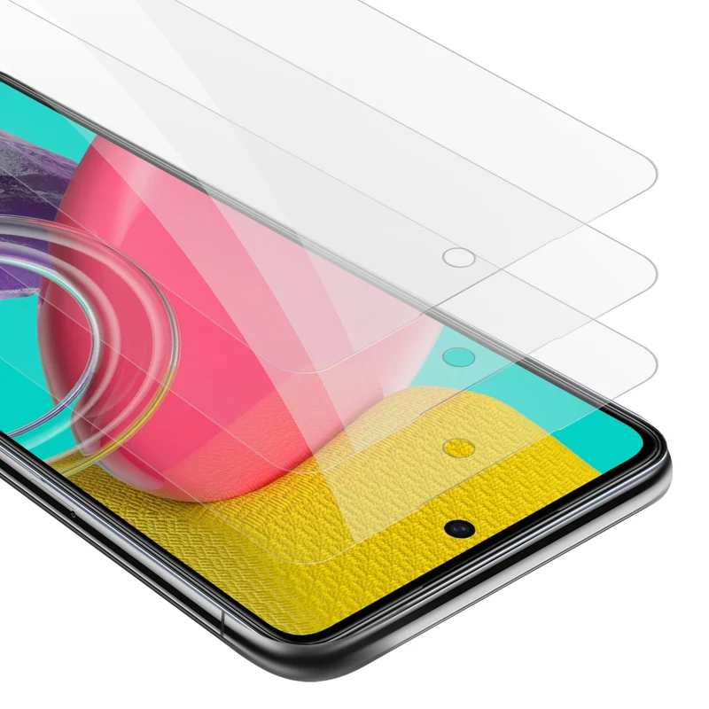 Cadorabo 3x Panzer Folie kompatibel mit Samsung Galaxy M53 5G - Schutzfolie 3er Pack Gehärtetes (Tempered) Display-Schutzglas in 9H Härte mit 3D Touch Kompatibilität