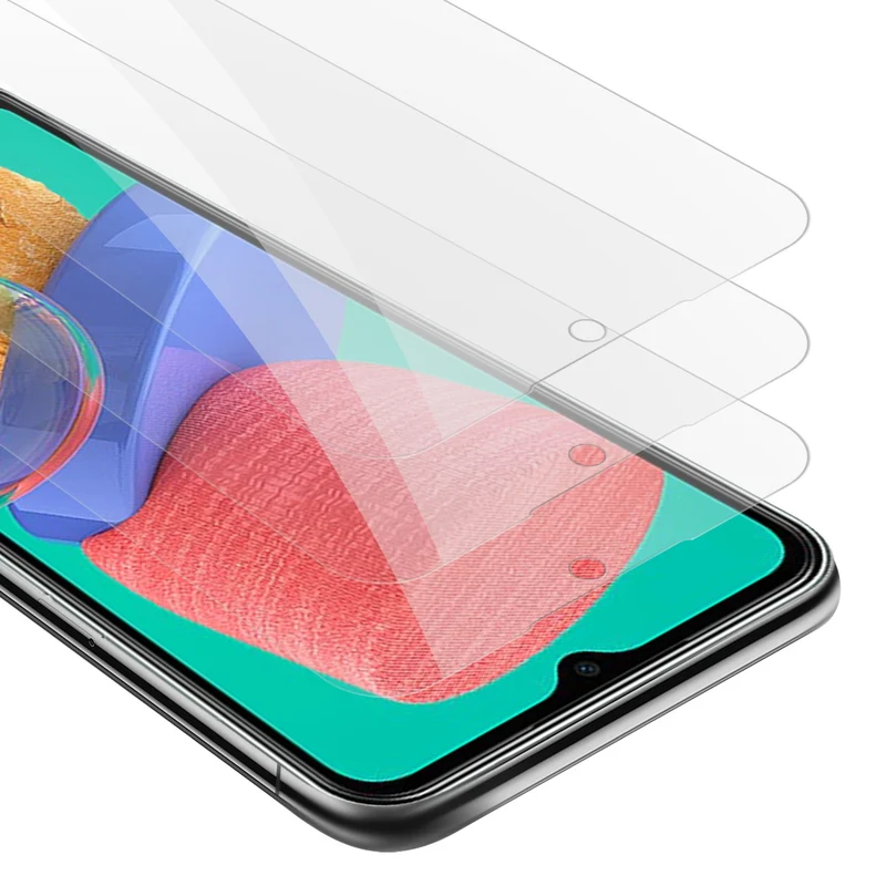 Cadorabo 3x Panzer Folie kompatibel mit Samsung Galaxy M33 5G - Schutzfolie 3er Pack Gehärtetes (Tempered) Display-Schutzglas in 9H Härte mit 3D Touch Kompatibilität