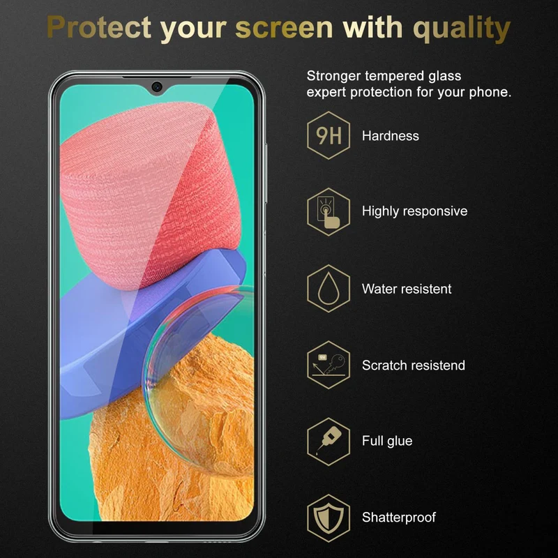 Cadorabo Panzer Folie kompatibel mit Samsung Galaxy M33 5G - Schutzfolie Gehärtetes (Tempered) Display-Schutzglas in 9H Härte mit 3D Touch Kompatibilität