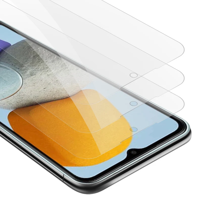 Cadorabo 3x Panzer Folie kompatibel mit Samsung Galaxy M23 5G - Schutzfolie 3er Pack Gehärtetes (Tempered) Display-Schutzglas in 9H Härte mit 3D Touch Kompatibilität