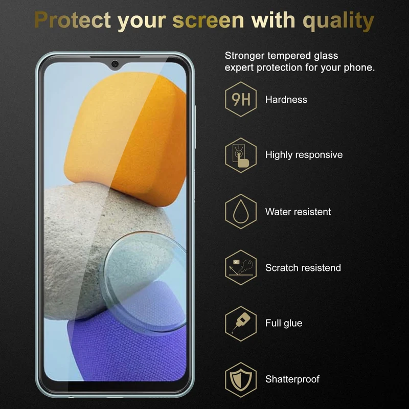 Cadorabo 3x Panzer Folie kompatibel mit Samsung Galaxy M23 5G - Schutzfolie 3er Pack Gehärtetes (Tempered) Display-Schutzglas in 9H Härte mit 3D Touch Kompatibilität