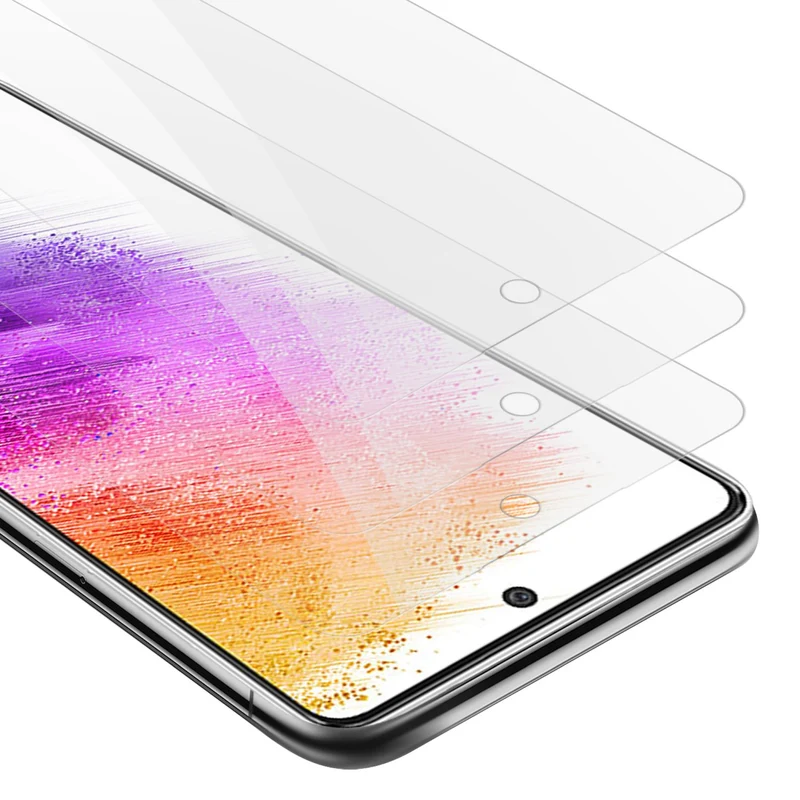 Cadorabo 3x Panzer Folie kompatibel mit Samsung Galaxy A73 5G - Schutzfolie 3er Pack Gehärtetes (Tempered) Display-Schutzglas in 9H Härte mit 3D Touch Kompatibilität