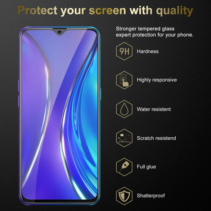Cadorabo Panzer Folie kompatibel mit Realme X2 / XT / Oppo K5 - Schutzfolie Gehärtetes (Tempered) Display-Schutzglas in 9H Härte mit 3D Touch Kompatibilität