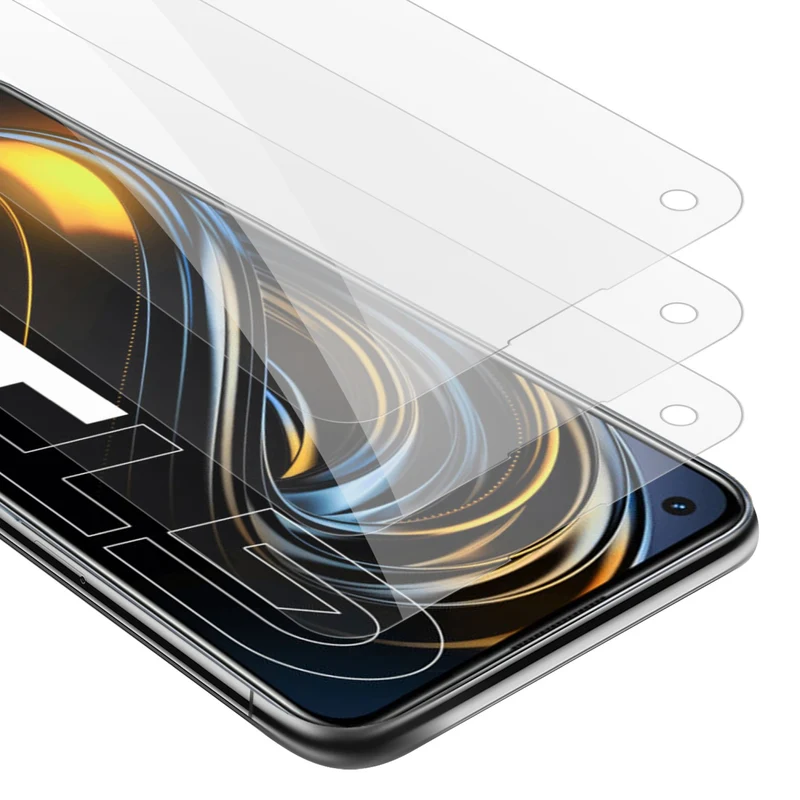 Cadorabo 3x Panzer Folie kompatibel mit Realme GT / GT Neo 2T / Q3 PRO - Schutzfolie 3er Pack Gehärtetes (Tempered) Display-Schutzglas in 9H Härte mit 3D Touch Kompatibilität