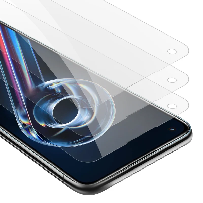Cadorabo 3x Panzer Folie kompatibel mit Realme 9 5G / 9 PRO / V25 / Q5 / OnePlus Nord CE 2 LITE 5G - Schutzfolie 3er Pack Gehärtetes (Tempered) Display-Schutzglas in 9H Härte mit 3D Touch Kompatibilität