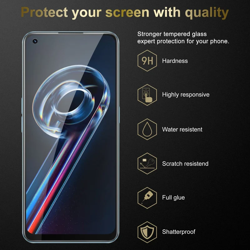 Cadorabo 3x Panzer Folie kompatibel mit Realme 9 5G / 9 PRO / V25 / Q5 / OnePlus Nord CE 2 LITE 5G - Schutzfolie 3er Pack Gehärtetes (Tempered) Display-Schutzglas in 9H Härte mit 3D Touch Kompatibilität