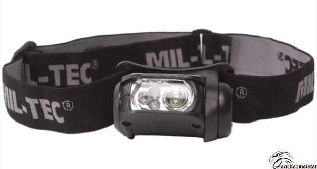 Mil-Tec Kopflampe LED 4-Farbig Schwarz