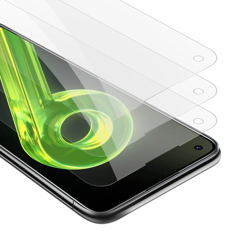 Cadorabo 3x Panzer Folie kompatibel mit Realme 9 4G / 9 PRO+ - Schutzfolie 3er Pack Gehärtetes (Tempered) Display-Schutzglas in 9H Härte mit 3D Touch Kompatibilität
