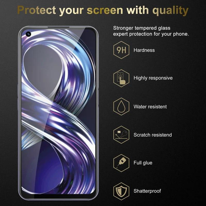 Cadorabo 3x Panzer Folie kompatibel mit Realme 8i / Narzo 50 4G - Schutzfolie 3er Pack Gehärtetes (Tempered) Display-Schutzglas in 9H Härte mit 3D Touch Kompatibilität