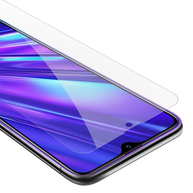Cadorabo Panzer Folie kompatibel mit Realme 5 PRO / Realme Q - Schutzfolie Gehärtetes (Tempered) Display-Schutzglas in 9H Härte mit 3D Touch Kompatibilität
