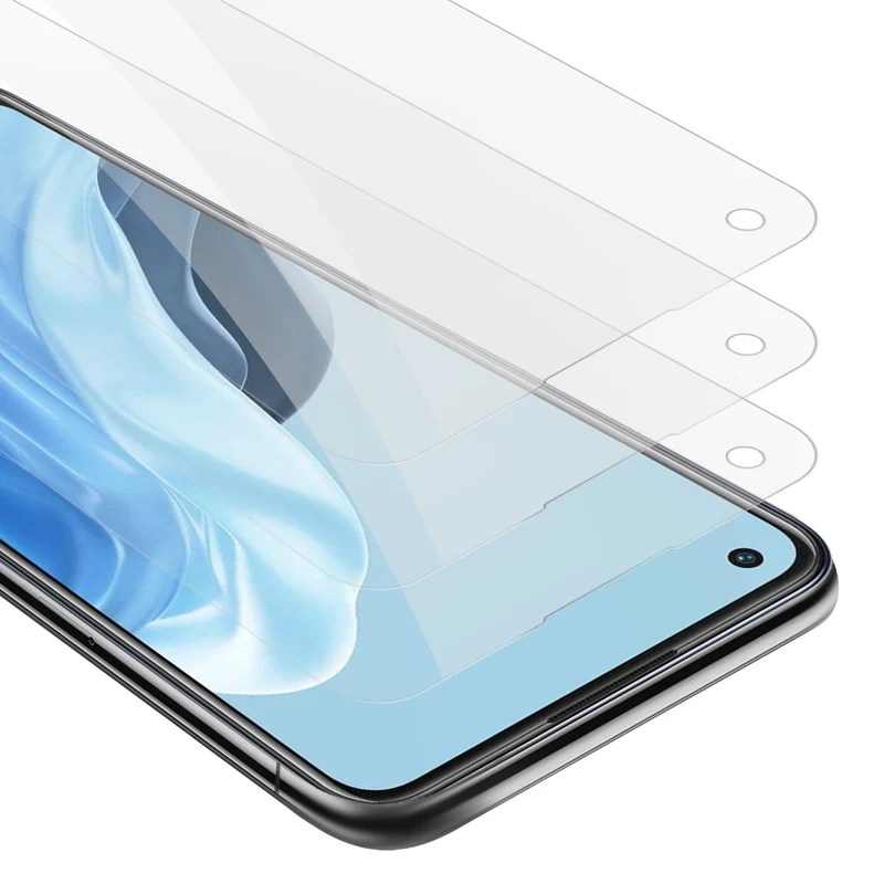 Cadorabo 3x Panzer Folie kompatibel mit Oppo FIND X5 LITE / Reno7 5G - Schutzfolie 3er Pack Gehärtetes (Tempered) Display-Schutzglas in 9H Härte mit 3D Touch Kompatibilität