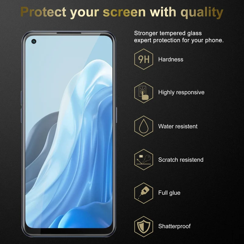Cadorabo 3x Panzer Folie kompatibel mit Oppo FIND X5 LITE / Reno7 5G - Schutzfolie 3er Pack Gehärtetes (Tempered) Display-Schutzglas in 9H Härte mit 3D Touch Kompatibilität