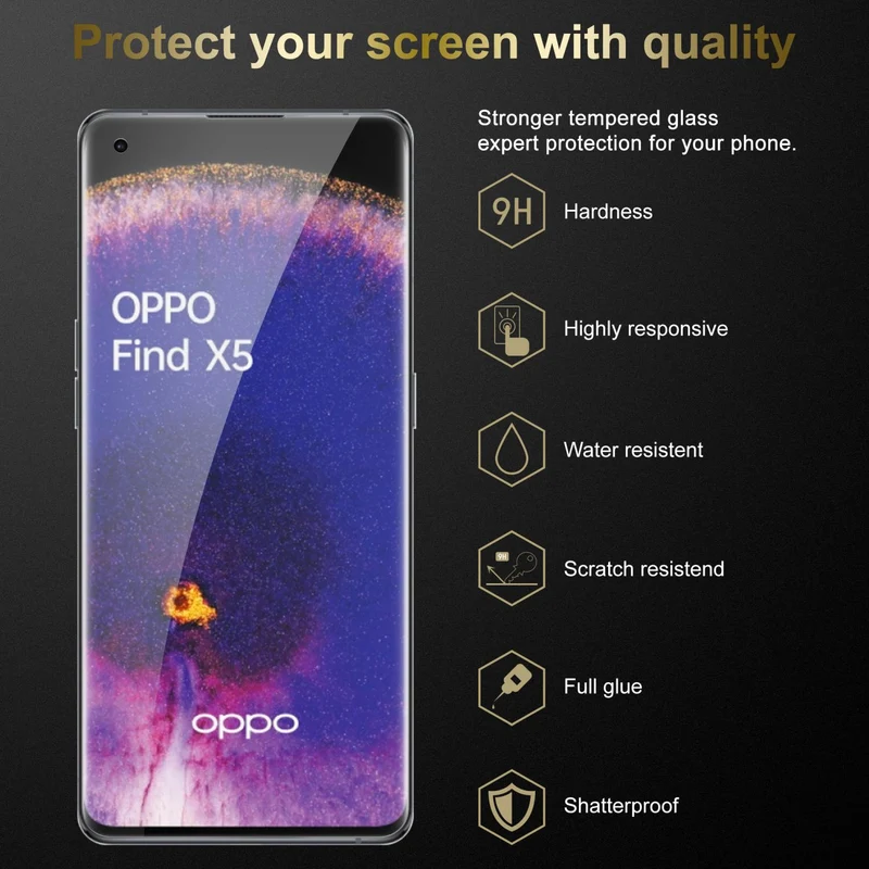Cadorabo 3x Panzer Folie kompatibel mit Oppo FIND X5 - Schutzfolie 3er Pack Gehärtetes (Tempered) Display-Schutzglas in 9H Härte mit 3D Touch Kompatibilität