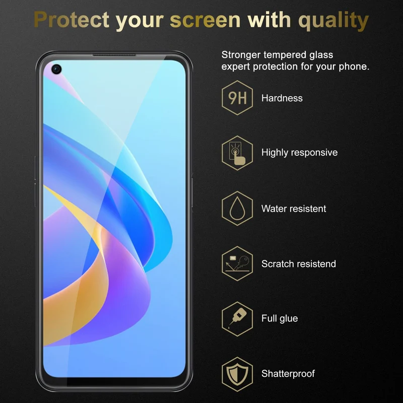 Cadorabo 3x Panzer Folie kompatibel mit Oppo A36 / A76 / A96 4G / K10 4G / Realme 9i - Schutzfolie 3er Pack Gehärtetes (Tempered) Display-Schutzglas in 9H Härte mit 3D Touch Kompatibilität