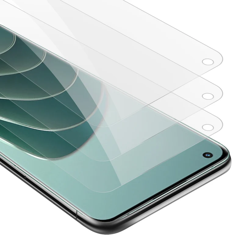 Cadorabo 3x Panzer Folie kompatibel mit OnePlus 10 PRO 5G - Schutzfolie 3er Pack Gehärtetes (Tempered) Display-Schutzglas in 9H Härte mit 3D Touch Kompatibilität
