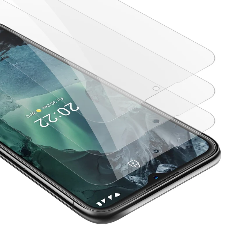 Cadorabo 3x Panzer Folie kompatibel mit Nokia G11 / G21 - Schutzfolie 3er Pack Gehärtetes (Tempered) Display-Schutzglas in 9H Härte mit 3D Touch Kompatibilität