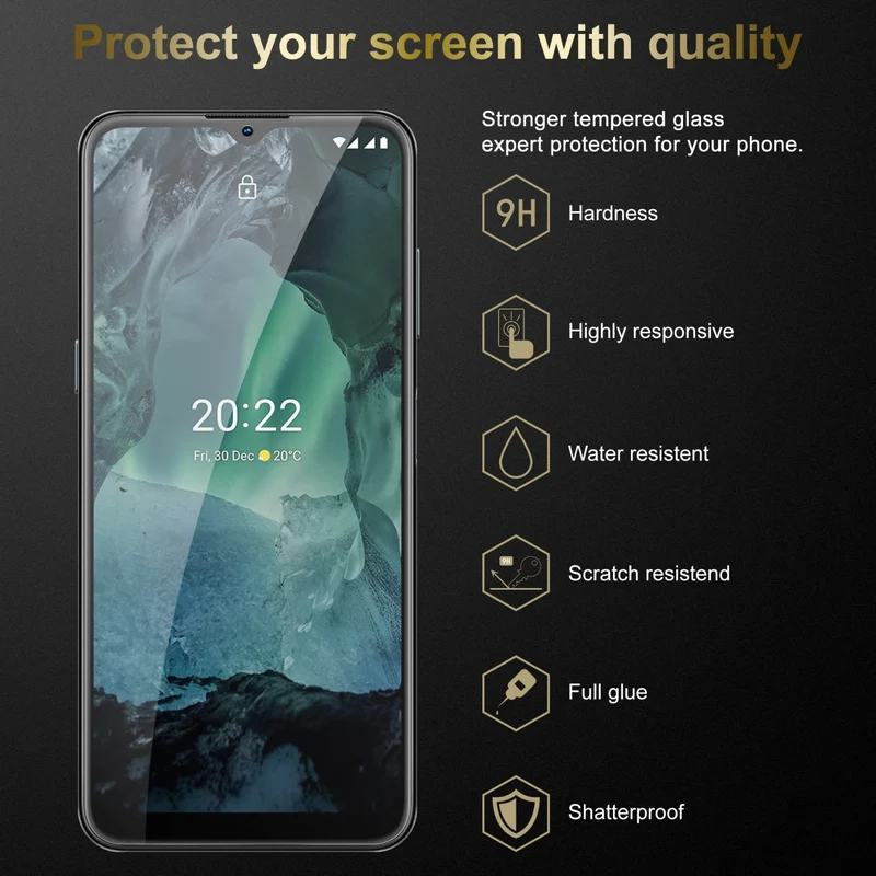 Cadorabo Panzer Folie kompatibel mit Nokia G11 / G21 - Schutzfolie Gehärtetes (Tempered) Display-Schutzglas in 9H Härte mit 3D Touch Kompatibilität