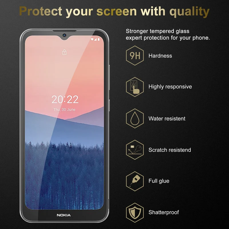 Cadorabo 3x Panzer Folie kompatibel mit Nokia C21 - Schutzfolie 3er Pack Gehärtetes (Tempered) Display-Schutzglas in 9H Härte mit 3D Touch Kompatibilität