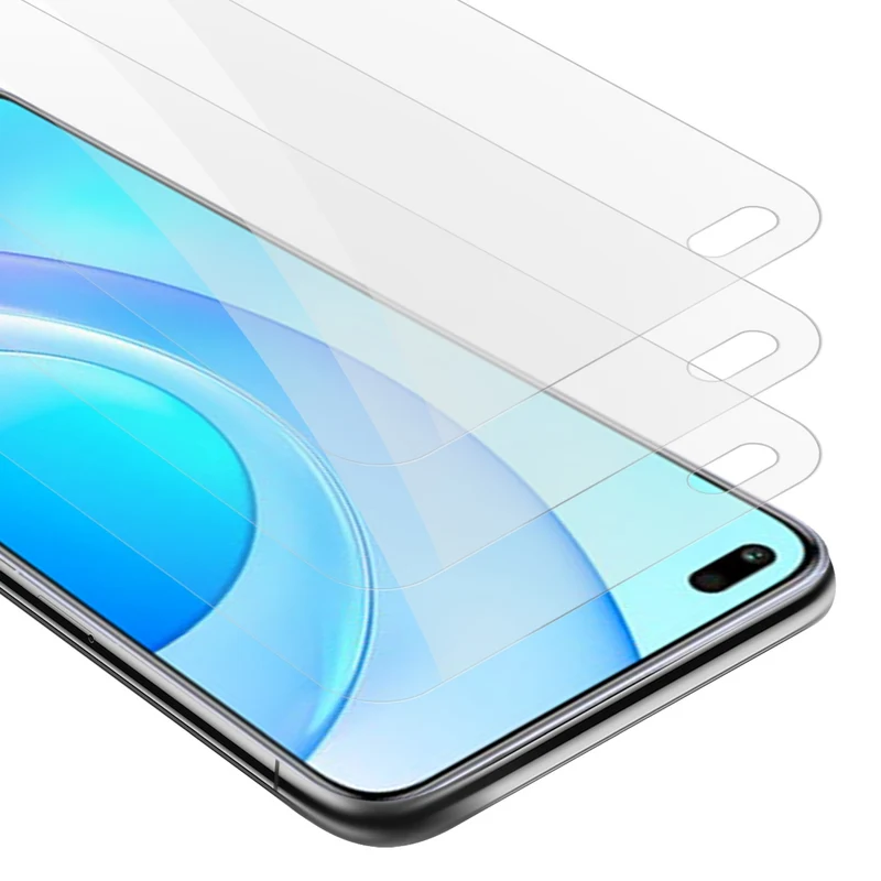 Cadorabo 3x Panzer Folie kompatibel mit Honor 50 LITE - Schutzfolie 3er Pack Gehärtetes (Tempered) Display-Schutzglas in 9H Härte mit 3D Touch Kompatibilität