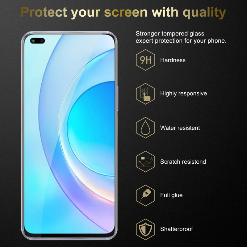 Cadorabo 3x Panzer Folie kompatibel mit Honor 50 LITE - Schutzfolie 3er Pack Gehärtetes (Tempered) Display-Schutzglas in 9H Härte mit 3D Touch Kompatibilität