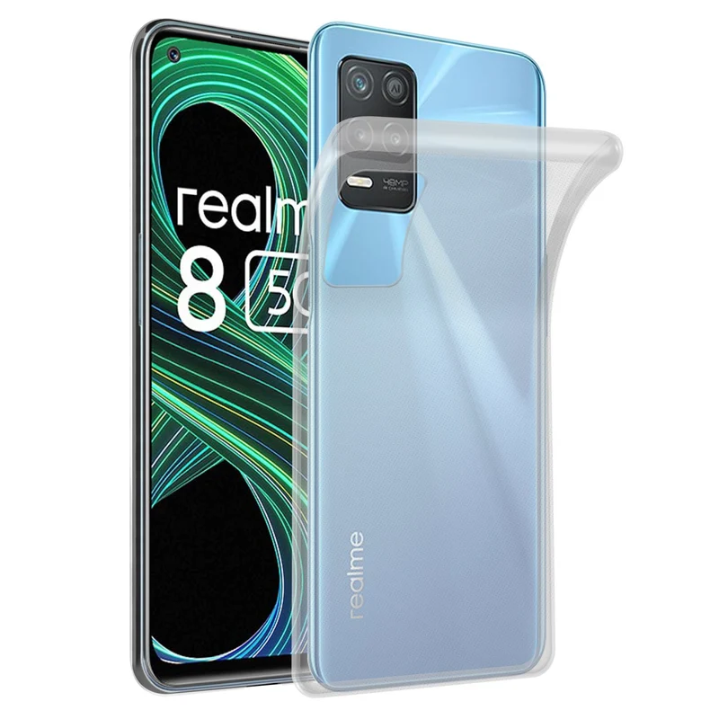 Cadorabo Hülle kompatibel mit Realme 8 5G / V13 / Q3 / Q3i / Narzo 30 5G Schutzhülle aus flexiblem TPU Silikon
